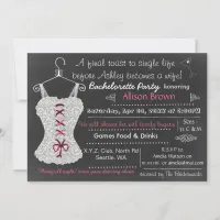 Chalkboard pink Lace Lingerie Shower Bachelorette Invitation