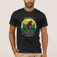 Believe in Yourself | Vintage Sunset Bigfoot   T-Shirt