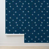 Snowflakes with colorful dots wallpaper