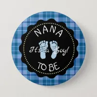 Nana  to be  Blue Plaid Baby Shower button