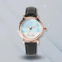 Modern Blue Teal Watercolor Watch