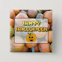 Happy Halloween Pumpkins Button
