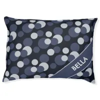 Modern Gray Dots Pattern Personalized Name Dog Pet Bed