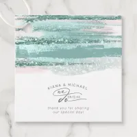 Abstract Paint Strokes We Do Thank You Teal ID886 Favor Tags