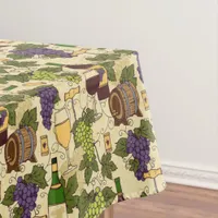 Vintage Wine Vineyard Grape Vine Patterned Tablecloth