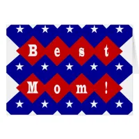 Best Mom in Patriotic Diamond Shape