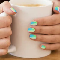 Iridescent, rainbow-like, dreamy - for romantics minx nail art