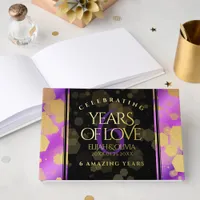 Elegant 6th Amethyst Wedding Anniversary Foil Guest Book