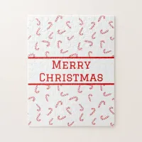 Personalized Candy Cane Christmas  Jigsaw Puzzle