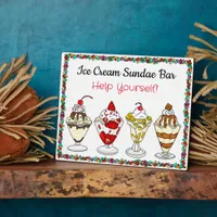 Ice Cream Sundae Bar | Wedding or Baby Shower Sign Plaque