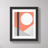 Modern Abstract Geometric Moon Mountains Picture Framed Art