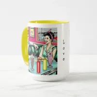 Retro 1950's Couple at Diner Mug