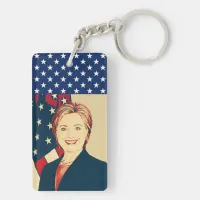 Hillary Clinton Digital Pop Art Key Chain