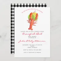 Crawfish Boil Cajun Buffalo Plaid  Baby Shower Invitation