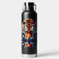 Reflection of Tiger Drinking Water  Water Bottle