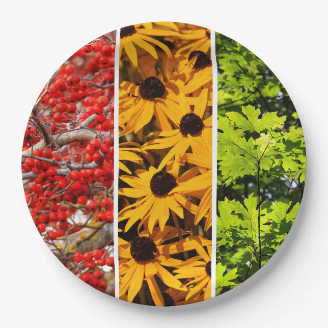 Colors and Seasons of Nature Triptych Paper Plates