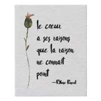 Le Coeur | Heart Has Its Reasons | Love Quote Faux Canvas Print