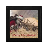 Kissing Santa and Moose Gift Box