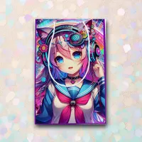 Glitchcore Colorful Anime Girl Artwork Birthday Medium Gift Bag