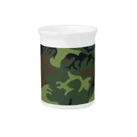 Military Green Camouflage Beverage Pitcher