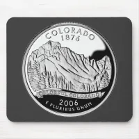 Faux Colorado State Quarter Rocky Mountains Trees Mouse Pad