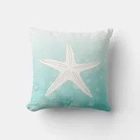 Teal Bubbles Starfish Beach House Pillow