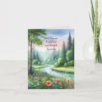 Watercolor Landscape Sympathy Thank You Card