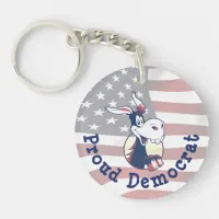 Proud Democrat Political Party Donkey Keychain