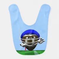 Funny Cartoon Football in a Helmet Bib