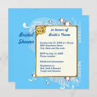 Blue with Frame Diamonds Bridal Shower Invitation