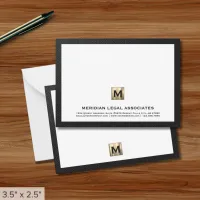 Elegant Monogram Attorney Note Card