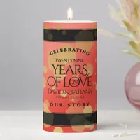 Elegant 29th Garnet Wedding Anniversary Pillar Candle