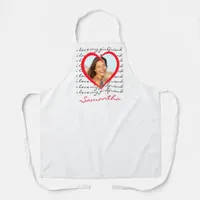 I Love My Girlfriend Red Heart Custom Photo Name Apron