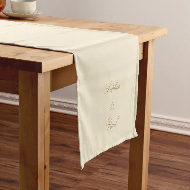 Elegant Cream Beige Wedding Table Runner