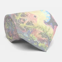 Whispers of Silk Dreamy Organic Shapes in Green Neck Tie