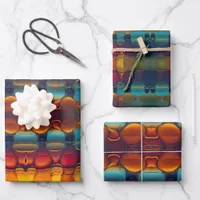 Abstract Dance of Oil and Water Wrapping Paper Sheets