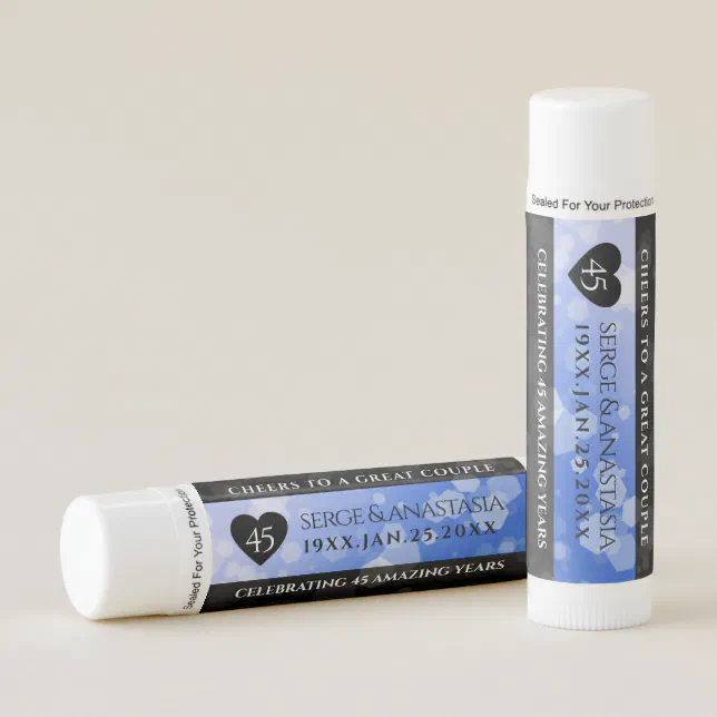 Elegant 45th Sapphire Wedding Anniversary Lip Balm