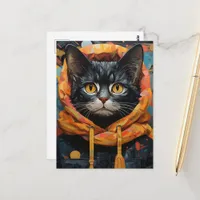 Black Cat in a Jacket Postcard