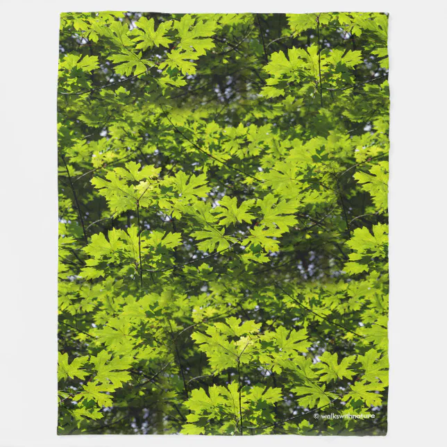 Sun-Dappled Leaves in the Forest Fleece Blanket