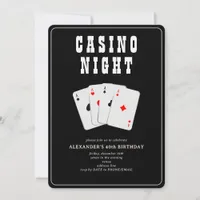 Vegas Casino Blackjack Poker Night Black Party Invitation