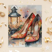 Elegant High Heels and Lantern Christmas Scene Jigsaw Puzzle