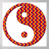 Zig Zag Yin Yang Symbol Poster