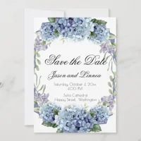 Forget-Me-Not Flowers Watercolor Elegant  Script Save The Date