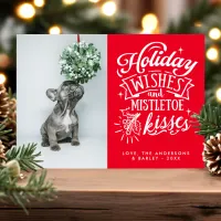 Holiday Wishes And Mistletoe Kisses Pet Dog Photo