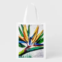 *~* AP10 Bird of Paradise Art Painting #13 Grocery Bag