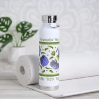 Hydrangea Flower Design Personalized Water Bottle