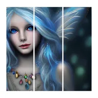 Ethereal Mystical Fairy Girl Triptych