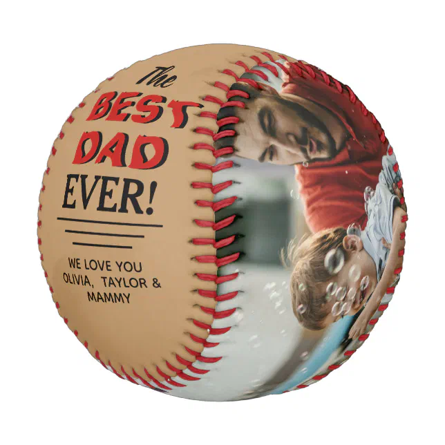 Custom Best Dad Ever Father's Day Photo Collage Baseball