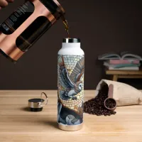 Owl and Wolf Mosaic Nature Ai Art  Water Bottle