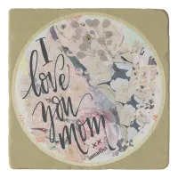 I Love You Mom Gold Watercolor Add Any Name  Trivet